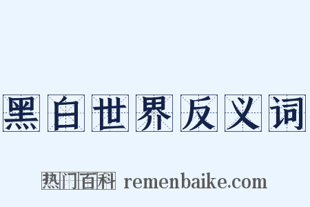 黑白世界反义词是什么意思的图片